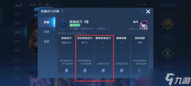 王者荣耀玩家游戏表现分介绍