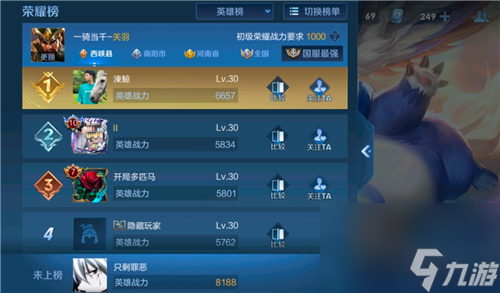周一了为什么没称号 王者荣耀战力够了怎么没有上榜